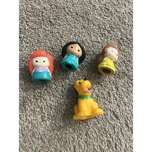 Lot of 4 Disney Princess Mini 2" Finger Puppet Bath Toys